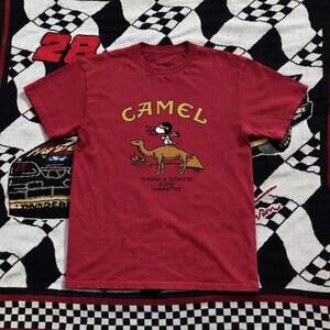Snoopy Camel T Shirt Red With Yellow Accents